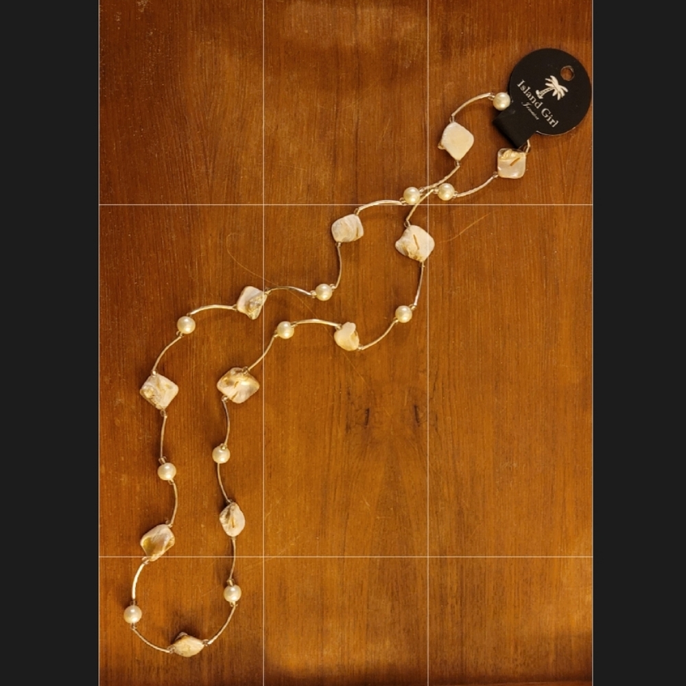 Island Girl abalone and pearl necklace